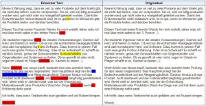 Erkannter Text, aufgenommen mit Laptop