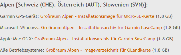 Alpen-Karten